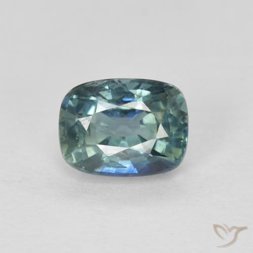 1.08ct Natural Greenish Blue Sapphire, Cushion, VS