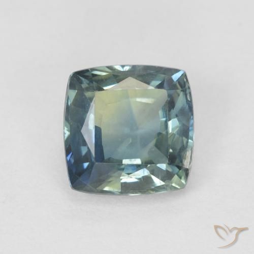 0.91ct Natural Greenish Blue Sapphire, Cushion, VS