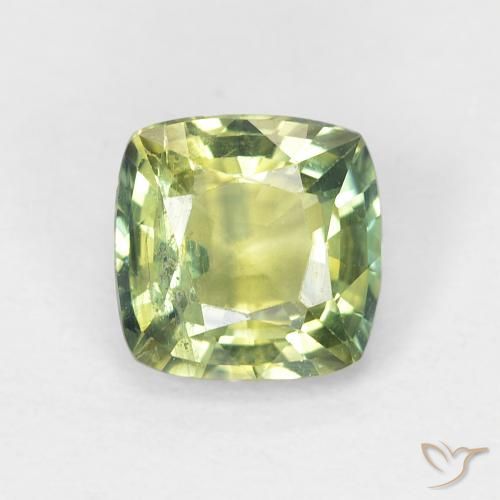 1.19ct Natural Yellowish Green Sapphire, Cushion, VS