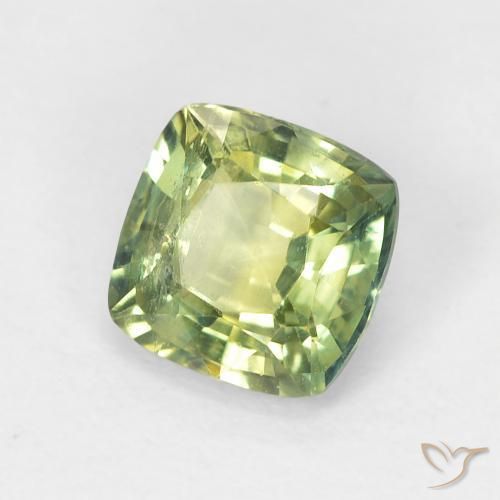 1.19 ct Green Sapphire Stone, Natural Sapphire in Cushion-Cut Shape for Sale