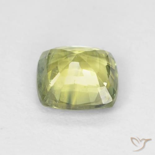 Sapphire Gemstone in 6 x 6 mm (calibrated) Size for Sale, Sapphire Stone in Yellowish Green Color