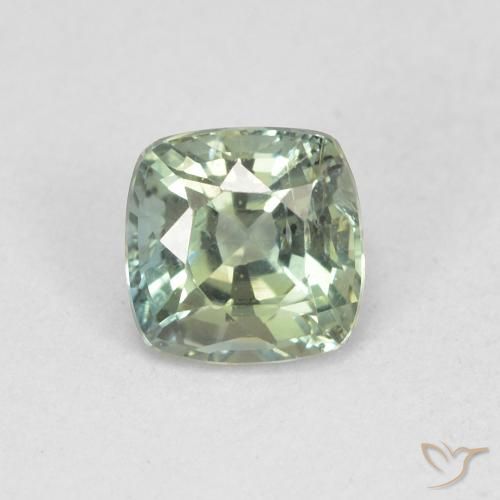 0.84ct Natural Pale Green Sapphire, Cushion, VS