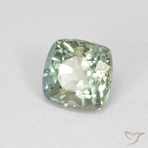 0.84 ct Green Sapphire Stone, Natural Sapphire in Cushion-Cut Shape for Sale