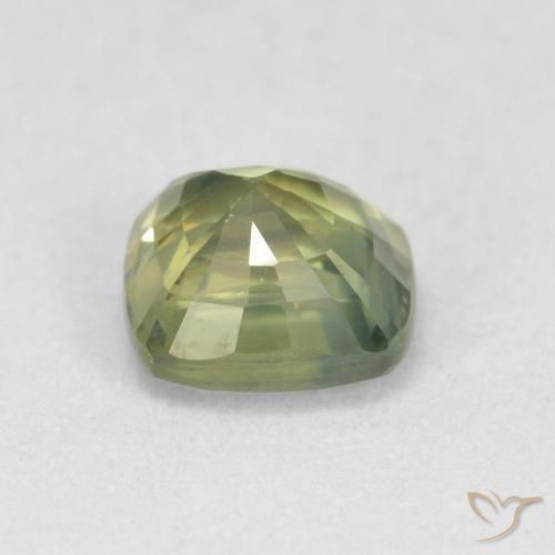 Sapphire Gemstone in 5.5 x 5.4 mm Size for Sale, Sapphire Stone in Light Forest Green Color