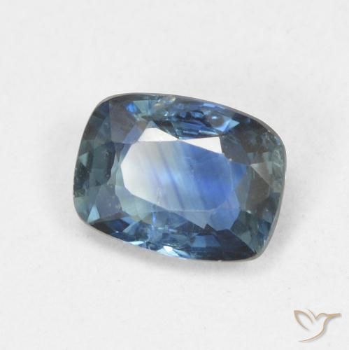 0.84 ct Blue Sapphire Stone, Natural Sapphire in Cushion-Cut Shape for Sale