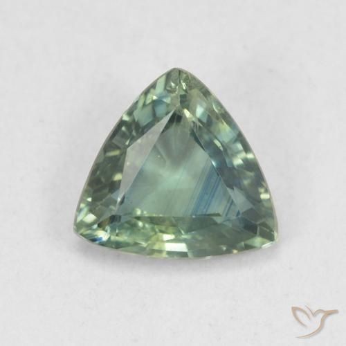 Zafiro Azul Forma trillón de 6,2 x 5,8mm de Madagascar, peso de 0.82 ct, piedra preciosa natural Caliente en claridad VS, Zafiro de 1 pieza - Color: Azul verdoso, dureza Mohs de 9 Adecuado para joyas de uso diario, Año de la piedra preciosa del tigre, Photo A