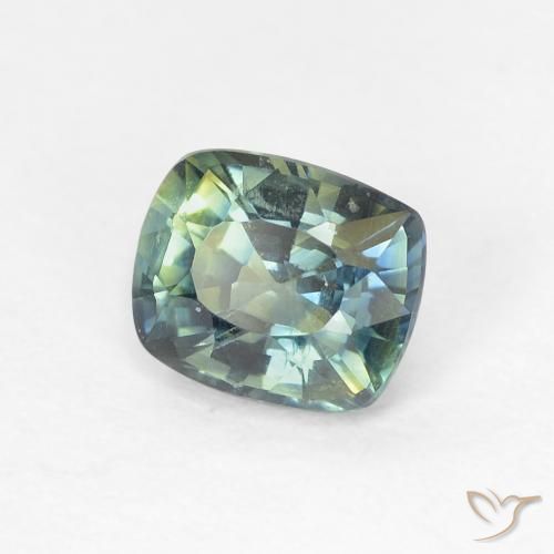 0.90 ct Multicolor Sapphire Stone, Natural Sapphire in Cushion-Cut Shape for Sale