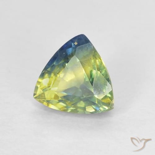 0.82 ct Multicolor Sapphire Stone, Natural Sapphire in Trillion Facet Shape for Sale
