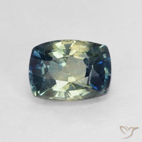 0.95ct Natural Greenish Blue Sapphire, Cushion, VVS-VS