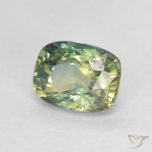1.30 ct Multicolor Sapphire Stone, Natural Sapphire in Cushion-Cut Shape for Sale