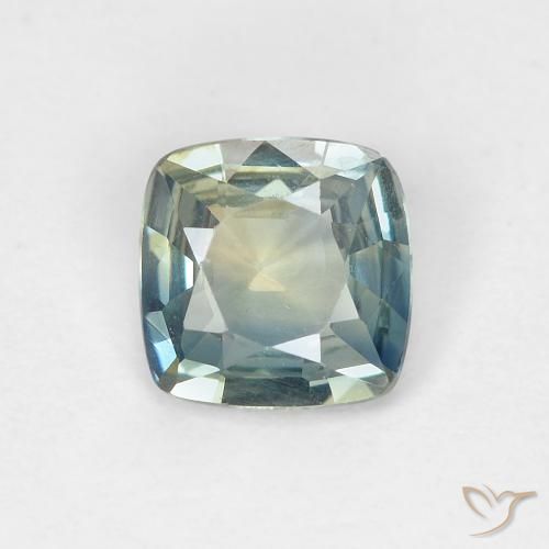 0.88ct Natural Greenish Blue Sapphire, Cushion, VVS