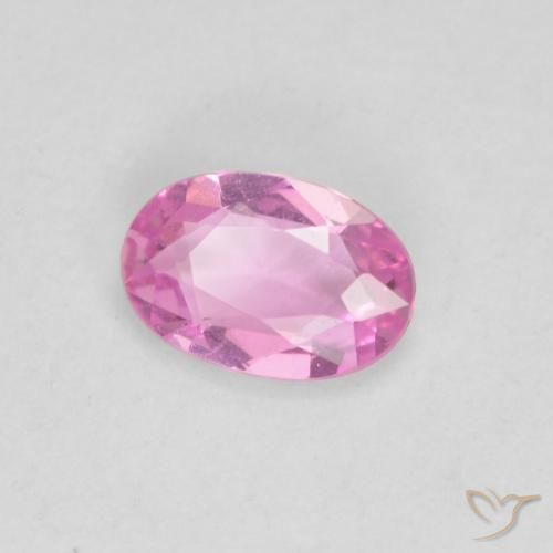 0.45 ct Pink Sapphire Stone, Natural Sapphire in Oval Facet Shape for Sale