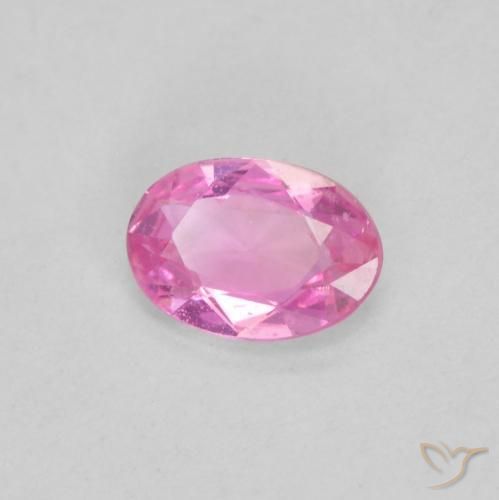 0.38 ct Pink Sapphire Stone, Natural Sapphire in Oval Facet Shape for Sale