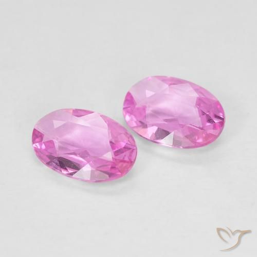 0.65 ctw Pink Sapphire Stones, Natural Sapphire in Oval Facet Shape for Sale