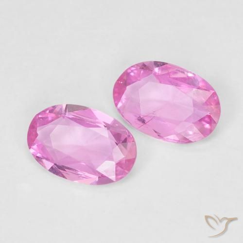 0.75 ctw Pink Sapphire Stones, Natural Sapphire in Oval Facet Shape for Sale