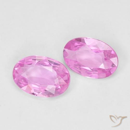 0.81 ctw Pink Sapphire Stones, Natural Sapphire in Oval Facet Shape for Sale