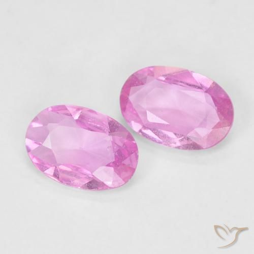 0.85 ctw Pink Sapphire Stones, Natural Sapphire in Oval Facet Shape for Sale