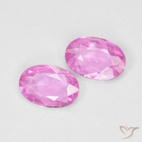 0.72 ctw Pink Sapphire Stones, Natural Sapphire in Oval Facet Shape for Sale