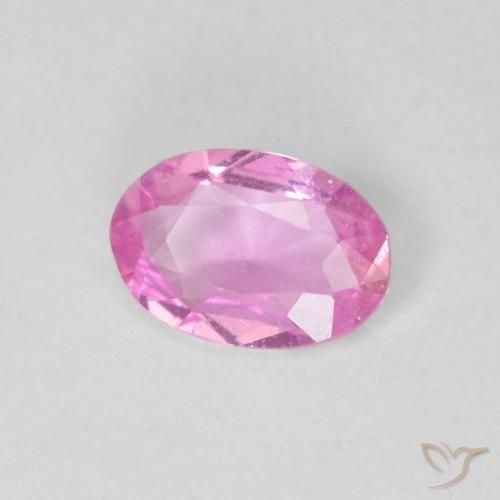 0.39 ct Pink Sapphire Stone, Natural Sapphire in Oval Facet Shape for Sale