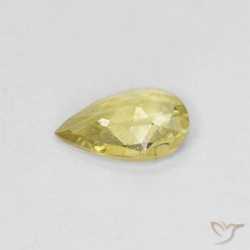 Sapphire Gemstone in 6.3 x 4.6 mm Size for Sale, Sapphire Stone in Light Yellow Color