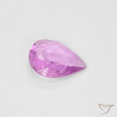 0.34 ct Pink Sapphire Stone, Natural Sapphire in Pear Facet Shape for Sale