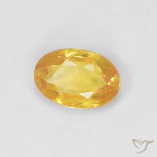 0.54 ct Golden Sapphire Stone, Natural Sapphire in Oval Facet Shape for Sale