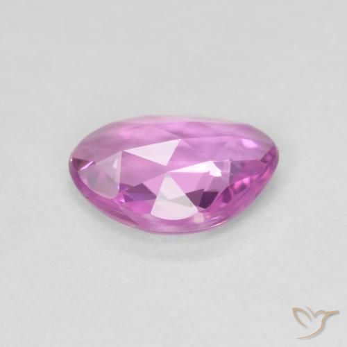 Sapphire Gemstone in 6.6 x 5.2 mm Size for Sale, Sapphire Stone in Bright Pinkish Purple Color