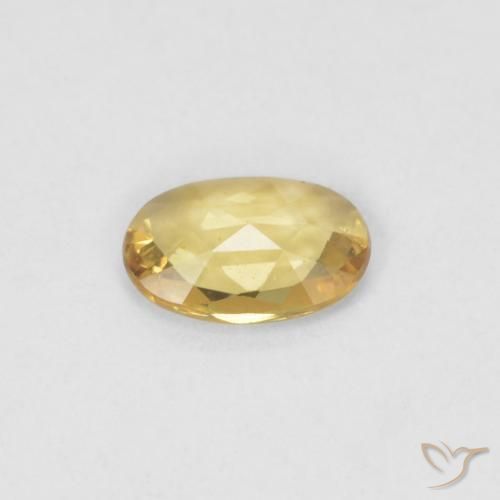 Sapphire Gemstone in 6 x 4 mm (calibrated) Size for Sale, Sapphire Stone in Golden Orange Color