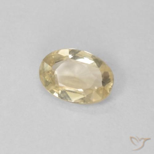 0.40 ct Golden Sapphire Stone, Natural Sapphire in Oval Facet Shape for Sale