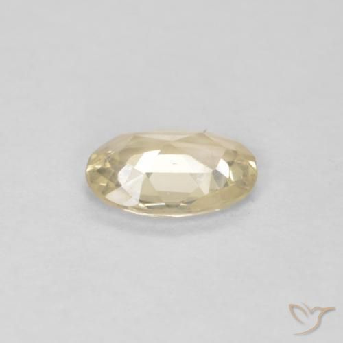 Sapphire Gemstone in 5.7 x 3.9 mm Size for Sale, Sapphire Stone in Cream Color