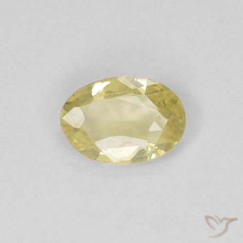 0.38ct Natural Light Yellow Sapphire, Oval, VVS