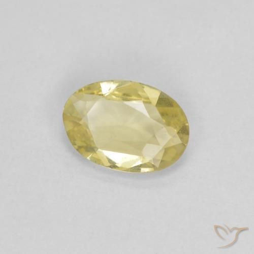0.38 ct Yellow Sapphire Stone, Natural Sapphire in Oval Facet Shape for Sale