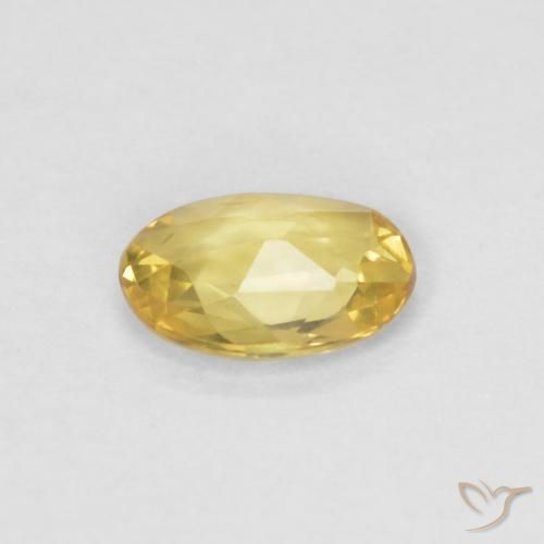 Sapphire Gemstone in 6 x 4 mm (calibrated) Size for Sale, Sapphire Stone in Medium Gold Color