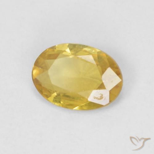 0.61 ct Golden Sapphire Stone, Natural Sapphire in Oval Facet Shape for Sale