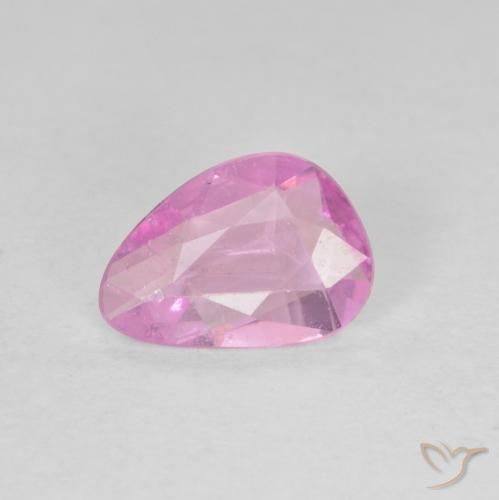 0.49 ct Pink Sapphire Stone, Natural Sapphire in Pear Facet Shape for Sale