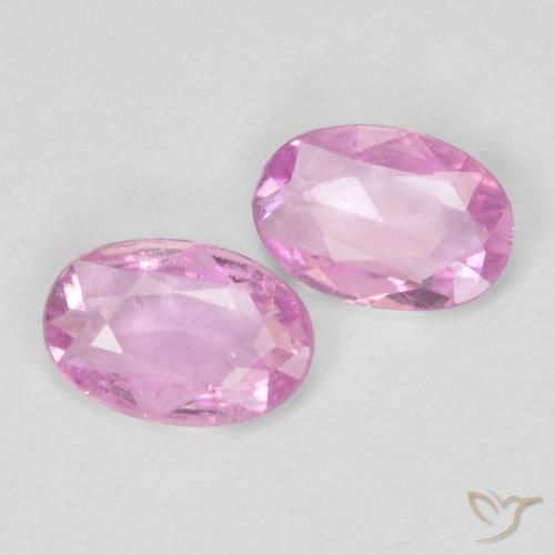 0.64 ctw Pink Sapphire Stones, Natural Sapphire in Oval Facet Shape for Sale