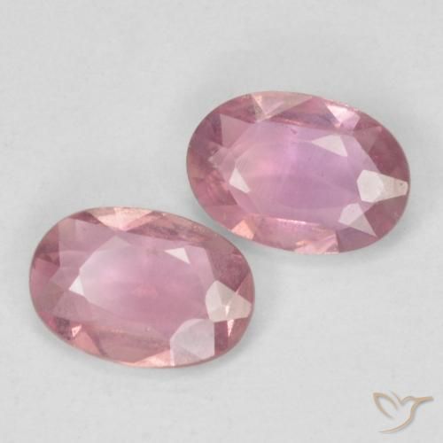 0.89 ctw Pink Sapphire Stones, Natural Sapphire in Oval Facet Shape for Sale