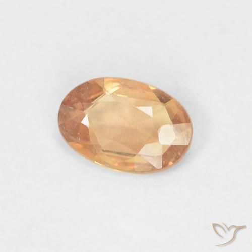 0.38 ct Golden Sapphire Stone, Natural Sapphire in Oval Facet Shape for Sale