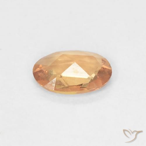 Sapphire Gemstone in 6 x 4 mm (calibrated) Size for Sale, Sapphire Stone in Light Peachy Golden Color