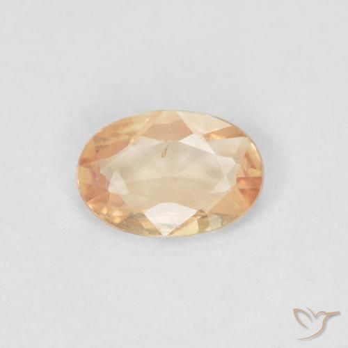 0.38ct Natural Light Peach Orange Sapphire, Oval, VS
