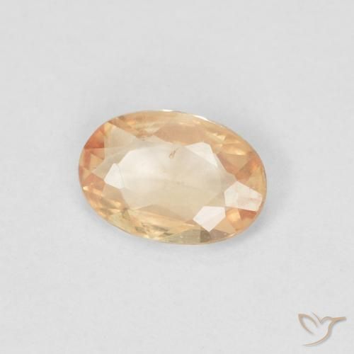 0.38 ct Orange Sapphire Stone, Natural Sapphire in Oval Facet Shape for Sale