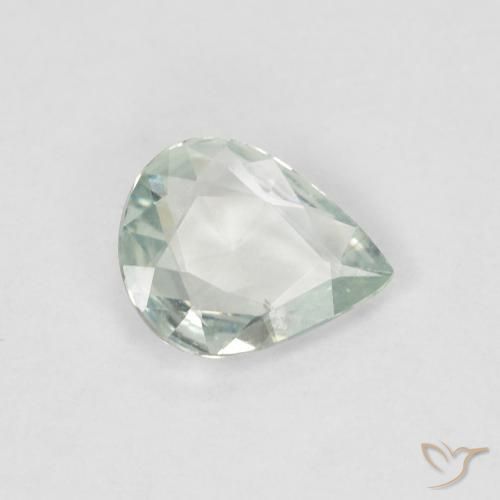 0.47 ct Green Sapphire Stone, Natural Sapphire in Pear Facet Shape for Sale