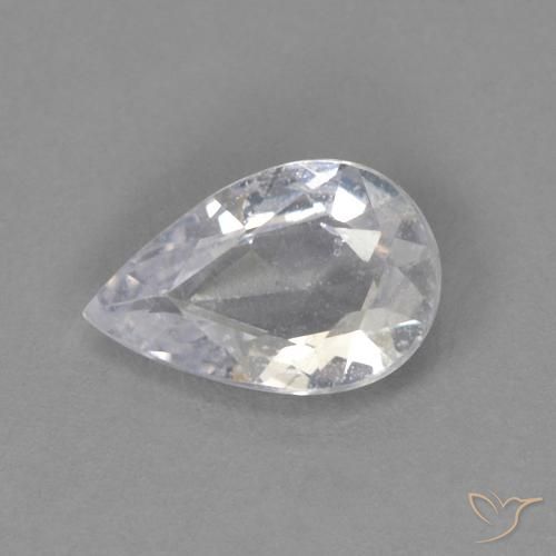 Saphir gris de 0,35 ct, taille poire de 5,9 x 3,8 mm de Tanzanie, Photo A