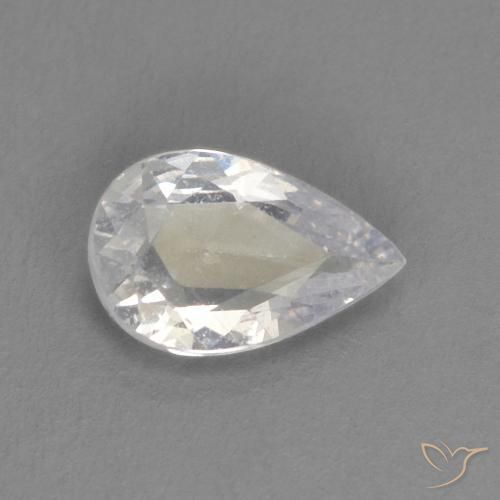 0.35 ct Gray Sapphire Stone, Natural Sapphire in Pear Facet Shape for Sale