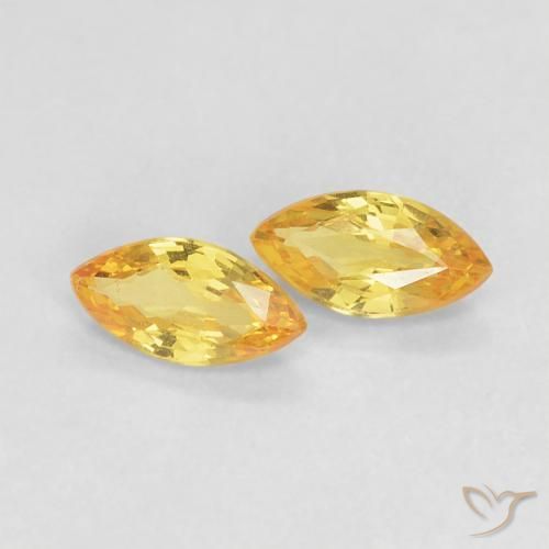 0.37 ct Loose Yellow Sapphire, 5.1 x 2.6 mm Marquise Cut From Tanzania, Photo A