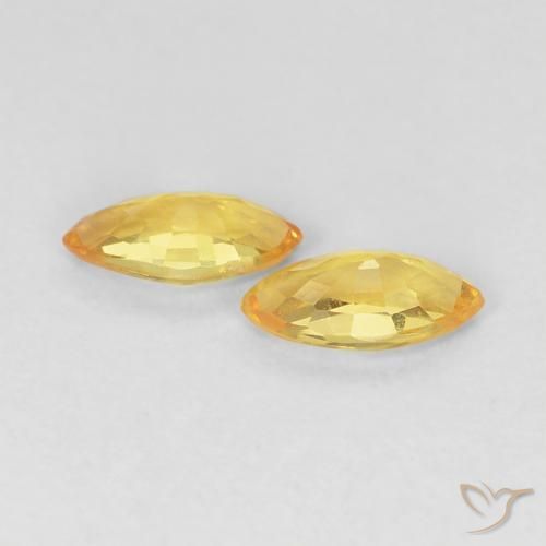 Sapphire Gemstones in 5 x 2.5 mm (calibrated) Size for Sale, Sapphire Stones in Golden Color