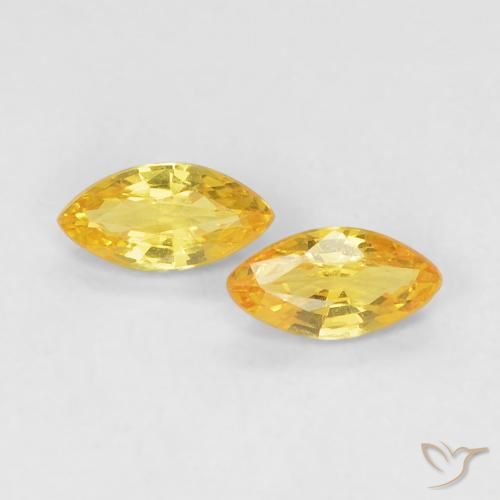 0.36 ctw Golden Sapphire Stones, Natural Sapphire in Marquise Facet Shape for Sale