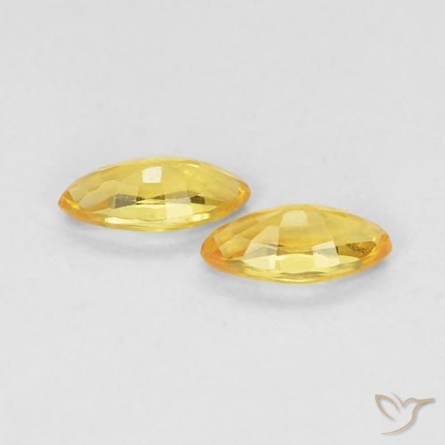Sapphire Gemstones in 5 x 2.5 mm (calibrated) Size for Sale, Sapphire Stones in Golden Color