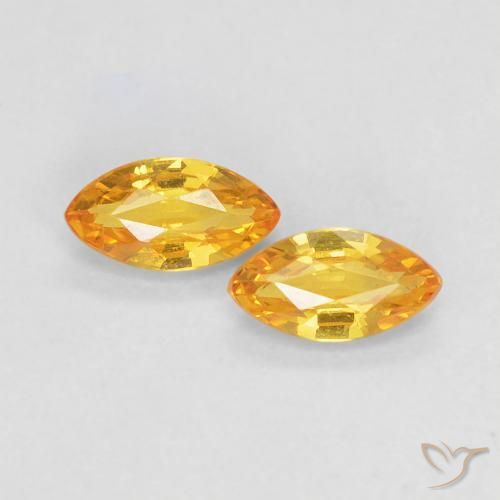 0.39ctw Natural Medium Golden Sapphire, Marquise, VVS