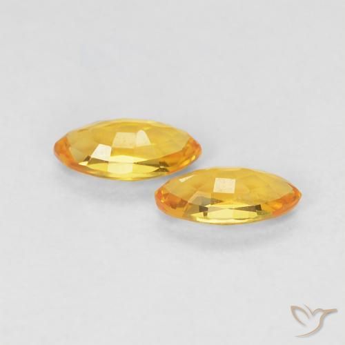 Sapphire Gemstones in 5 x 2.5 mm (calibrated) Size for Sale, Sapphire Stones in Medium Golden Color